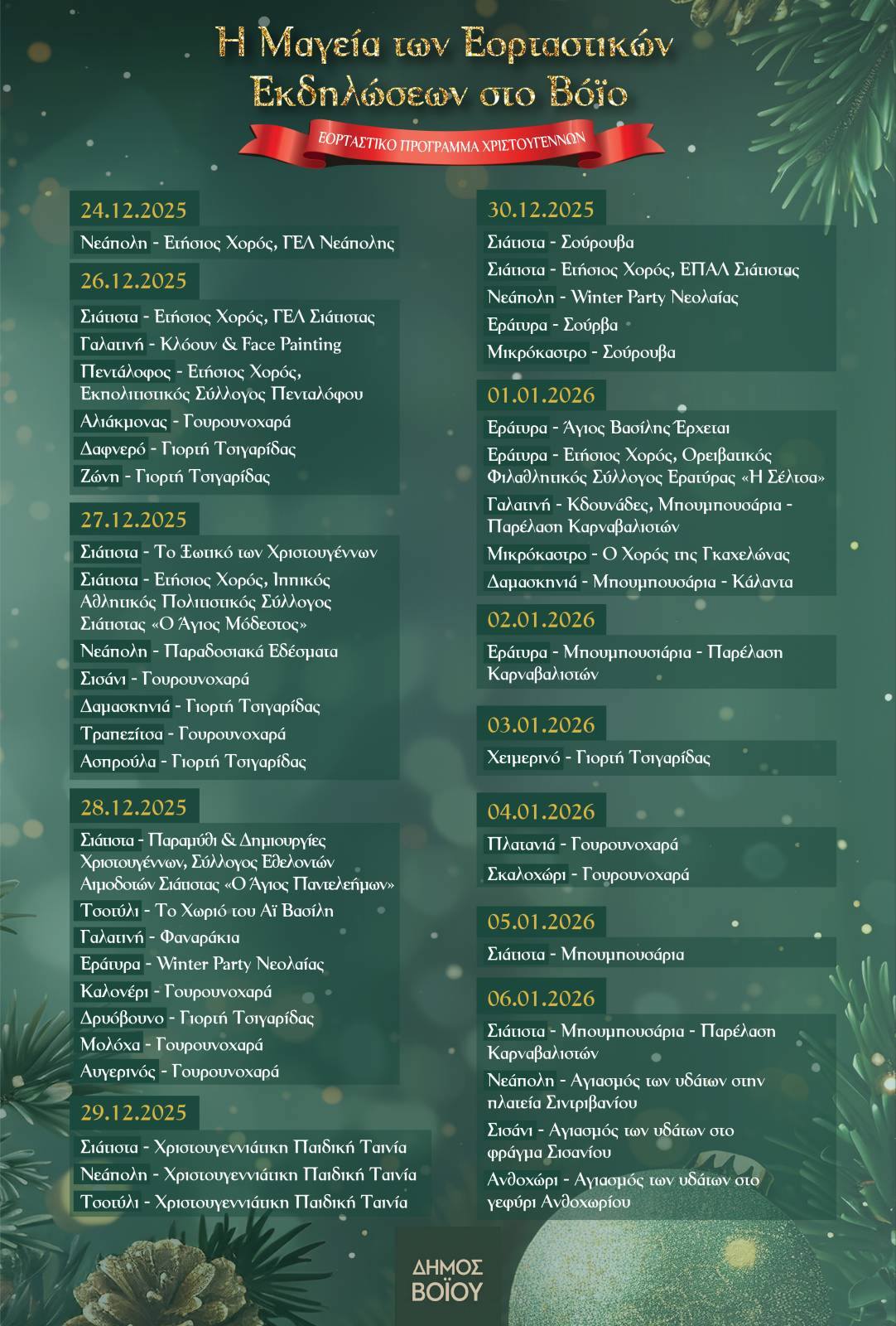 Δήμος Βοΐου: Με αμείωτο κέφι συνεχίζονται οι εορταστικές εκδηλώσεις!